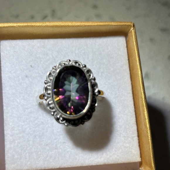 Rainbow Mystic Topaz Sterling Silver Ring Size 9 New In Box! - Picture 12 of 14